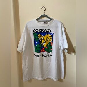 Vintage 90s “Go Crazy With Koala” Oneita Shirt XL Made in USA Retro Graphic Tee